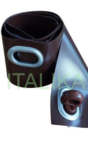 Banda ALBA Intaritura 10 cm x 5 mt cu 13 Capse Ovale 42mmx22mm Montate din 40 cm in 40 cm, Inchideri cu Folie Transparenta Terase, Foisoare, Prelate