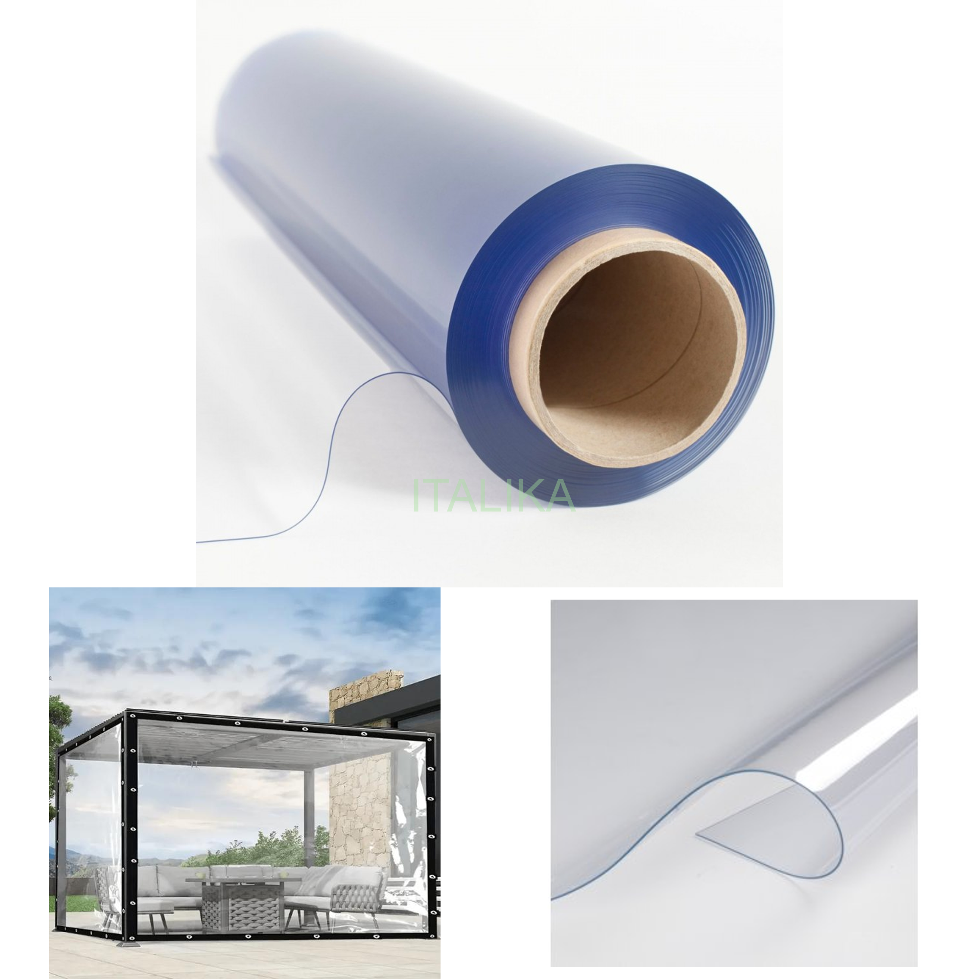 Folie TRANSPARENTA PVC CRISTAL FLEX grosime 0,8mm, 2,00ML X 10,00ML=20,00 MP