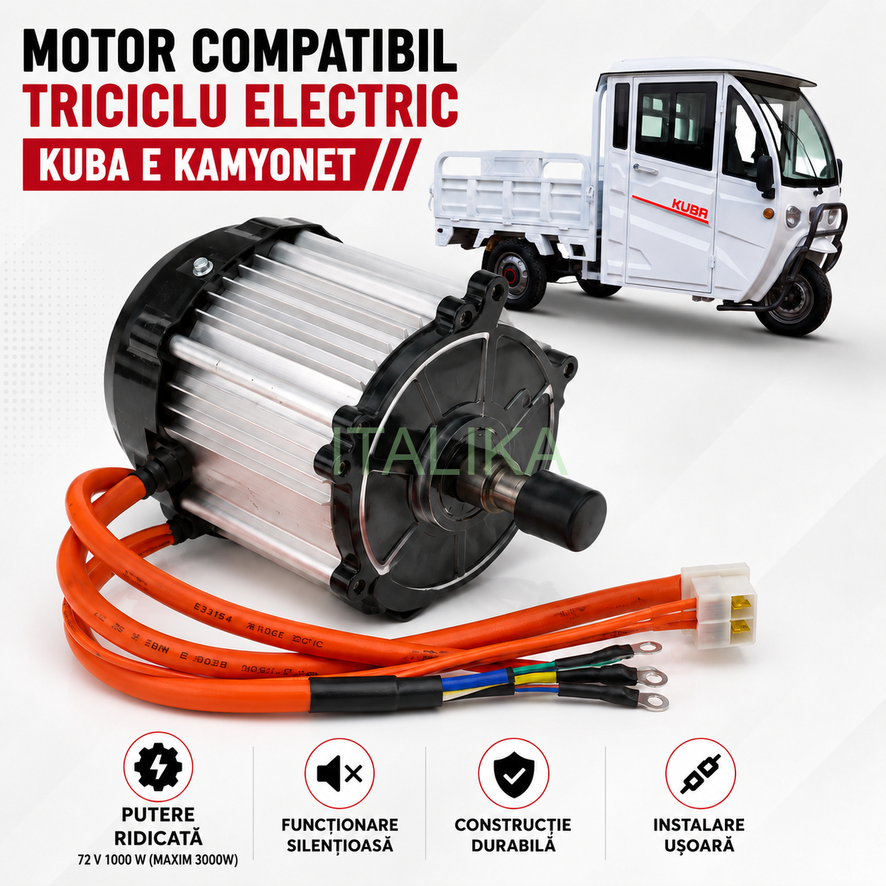 MOTOR ELECTRIC COMPATIBIL TRICICLU ELECTRIC EKAMYONET KUBA